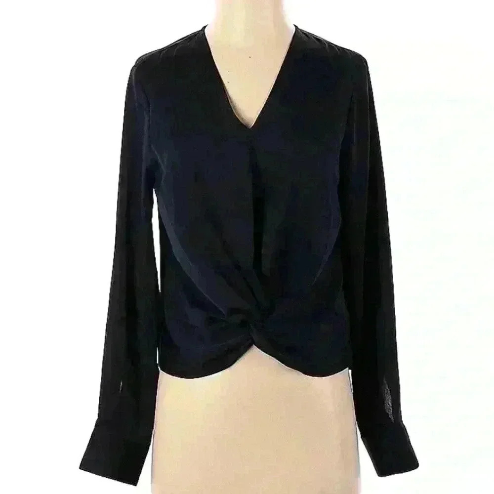 E xpress Women’s Twist Front Top - Navy - Picture 3 of 8